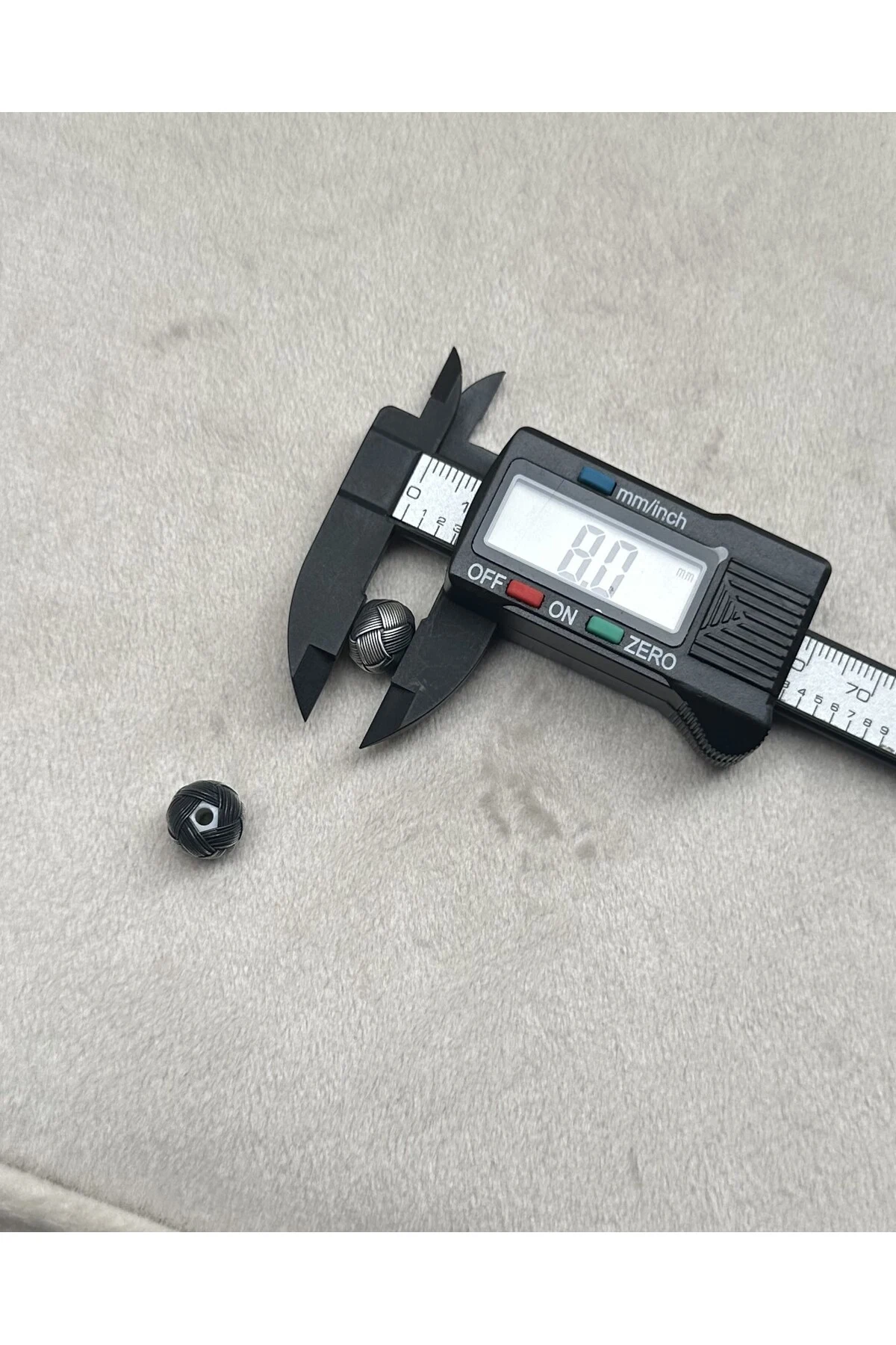 Tesbih Malzemesi Gümüş Kazaziye El Örmesi Büyük Boy 8 X 10,3 MM Kazaz Top 2 ADET