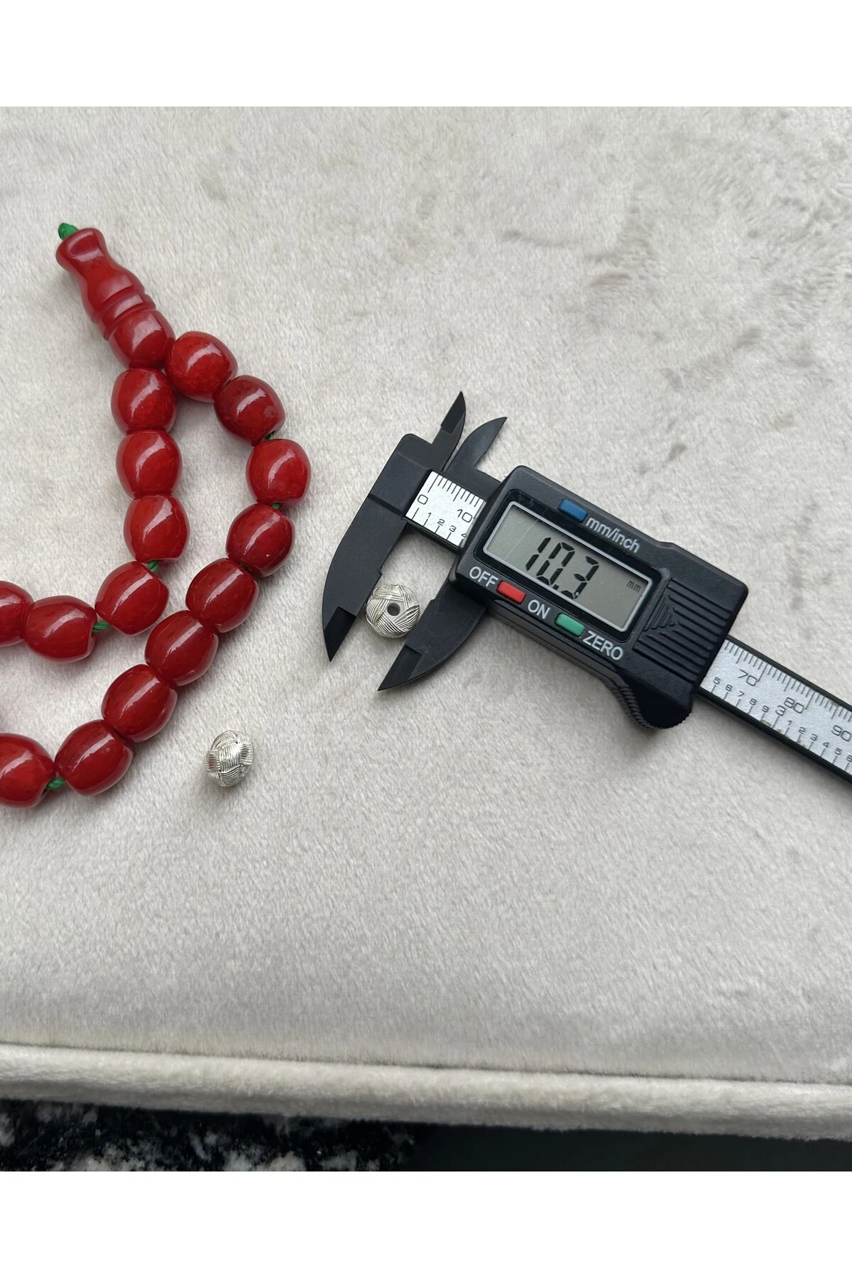 Tesbih Malzemesi Gümüş Kazaziye El Örmesi Büyük Boy 8 X 10,3 MM Kazaz Top 2 ADET
