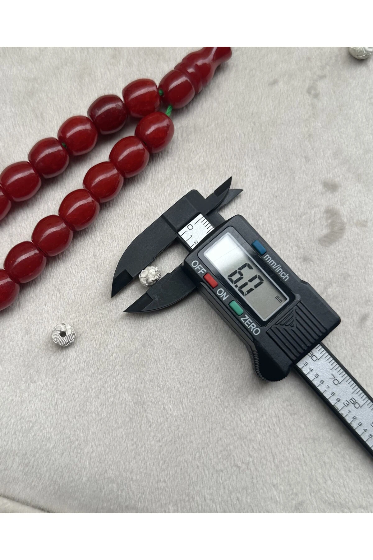 Tesbih Malzemesi Gümüş Kazaziye El Örmesi 6X7 MM Kazaz Top 2 ADET Küçük Boy