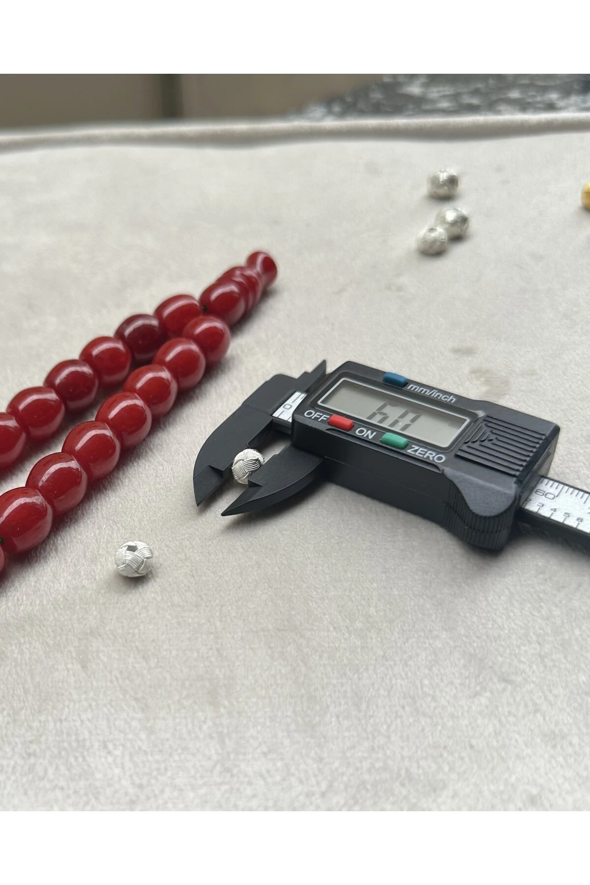 Tesbih Malzemesi Gümüş Kazaziye El Örmesi 6X7 MM Kazaz Top 2 ADET Küçük Boy