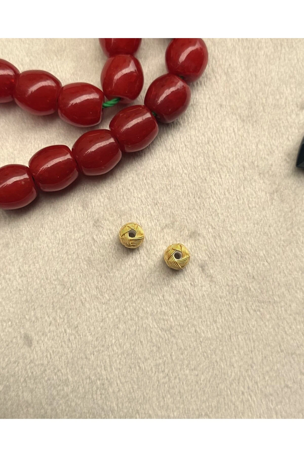 Tesbih Malzemesi Gümüş Kazaziye El Örmesi 6X7 MM Kazaz Top 2 ADET Küçük Boy