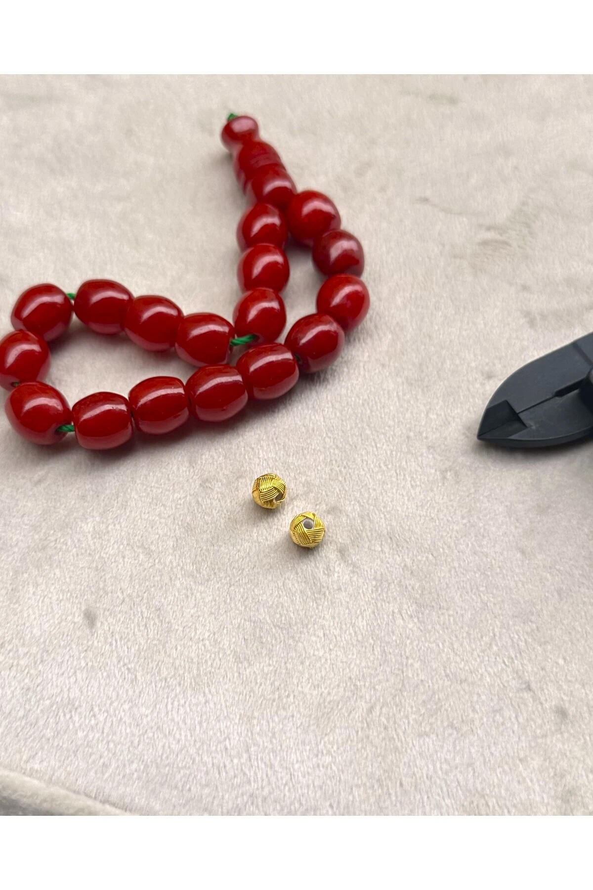 Tesbih Malzemesi Gümüş Kazaziye El Örmesi 6X7 MM Kazaz Top 2 ADET Küçük Boy