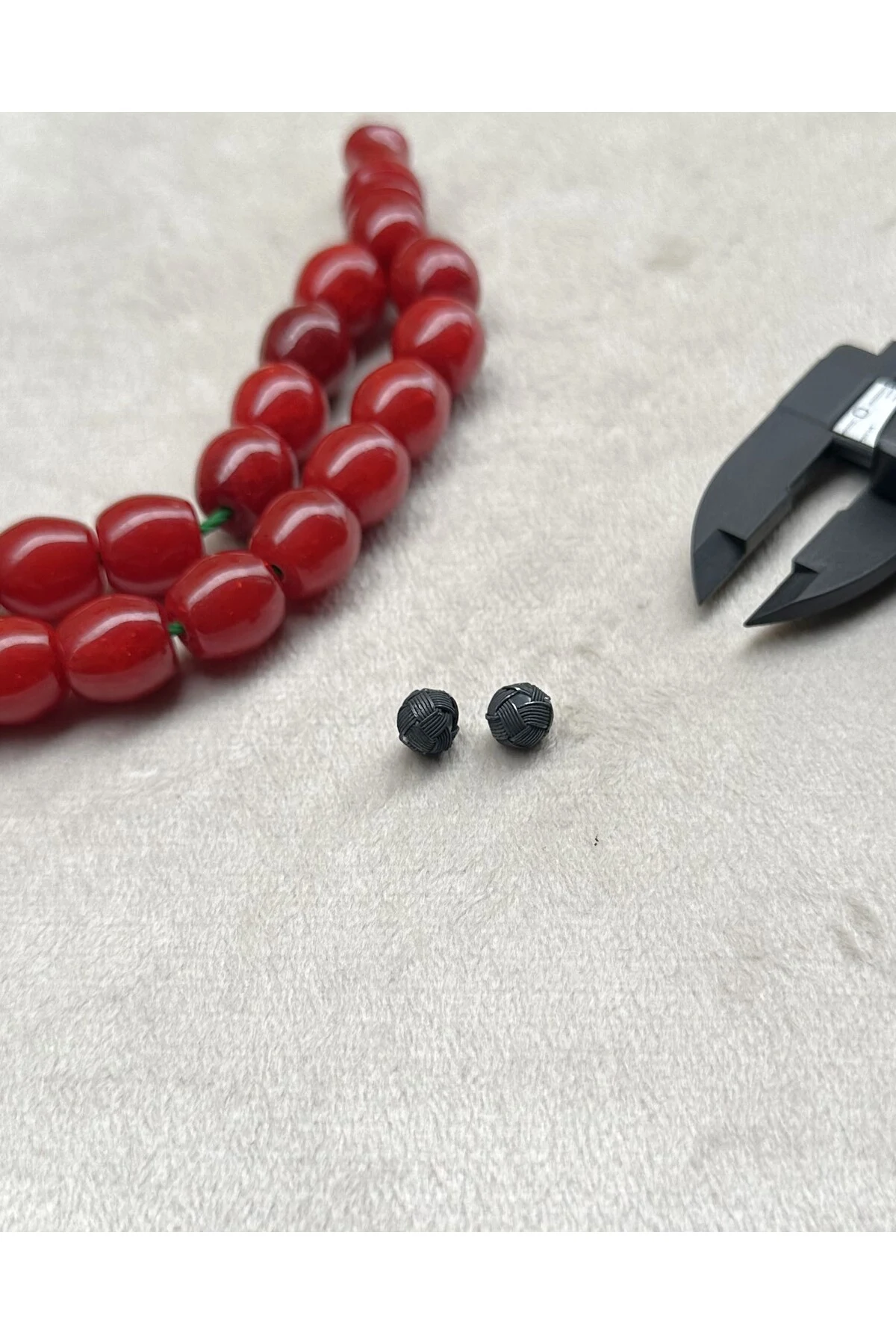 Tesbih Malzemesi Gümüş Kazaziye El Örmesi 6X7 MM Kazaz Top 2 ADET Küçük Boy